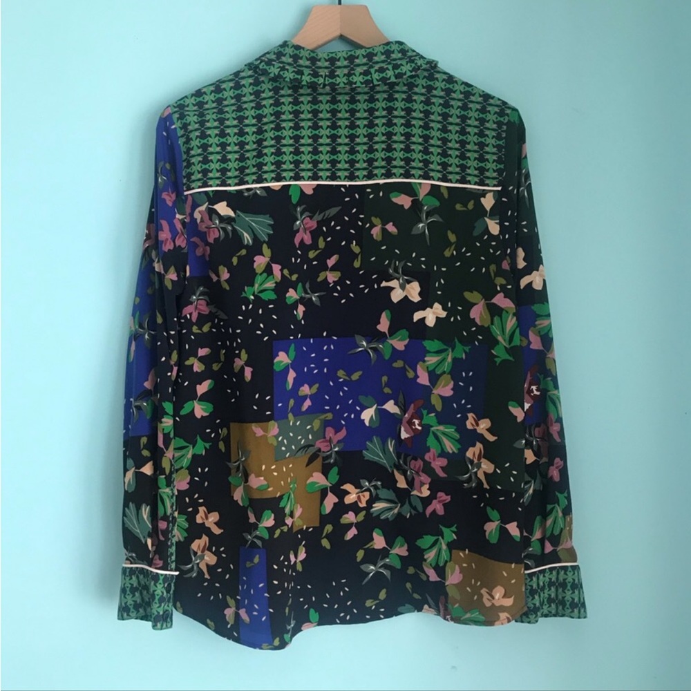 CAbi Bronco Floral Patchwork Button Up Shirt M - image 5